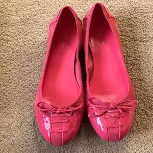 Cole Haan pink patent and suede ballet flats